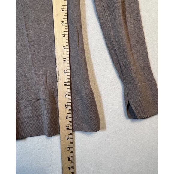 so. wool Turtleneck Sweater Women's Size 44 Gray/Brown - Picture 6 of 9
